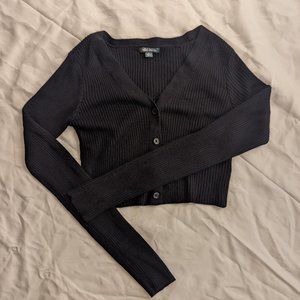 Cropped Button Front Cardigan